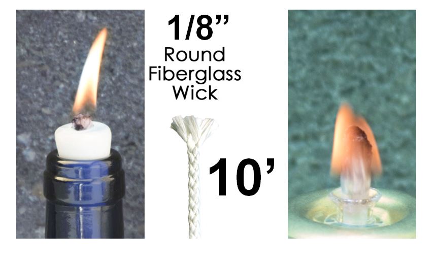 candle wicks Premium Long Lasting 18-Pack 1/8 x 6 Round Fiberglass Replacement Wicks Tiki Torch Wicks Landscape Torch Tiki Torch Replacement wicks 